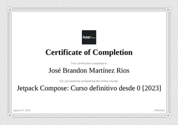 Certificado de Desarrollo con Jetpack Compose y Kotlin
