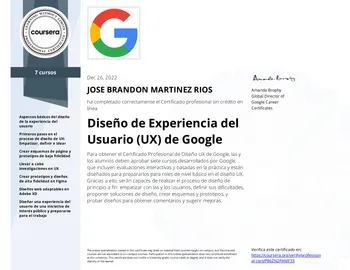 Certificado de Google Diseño UX